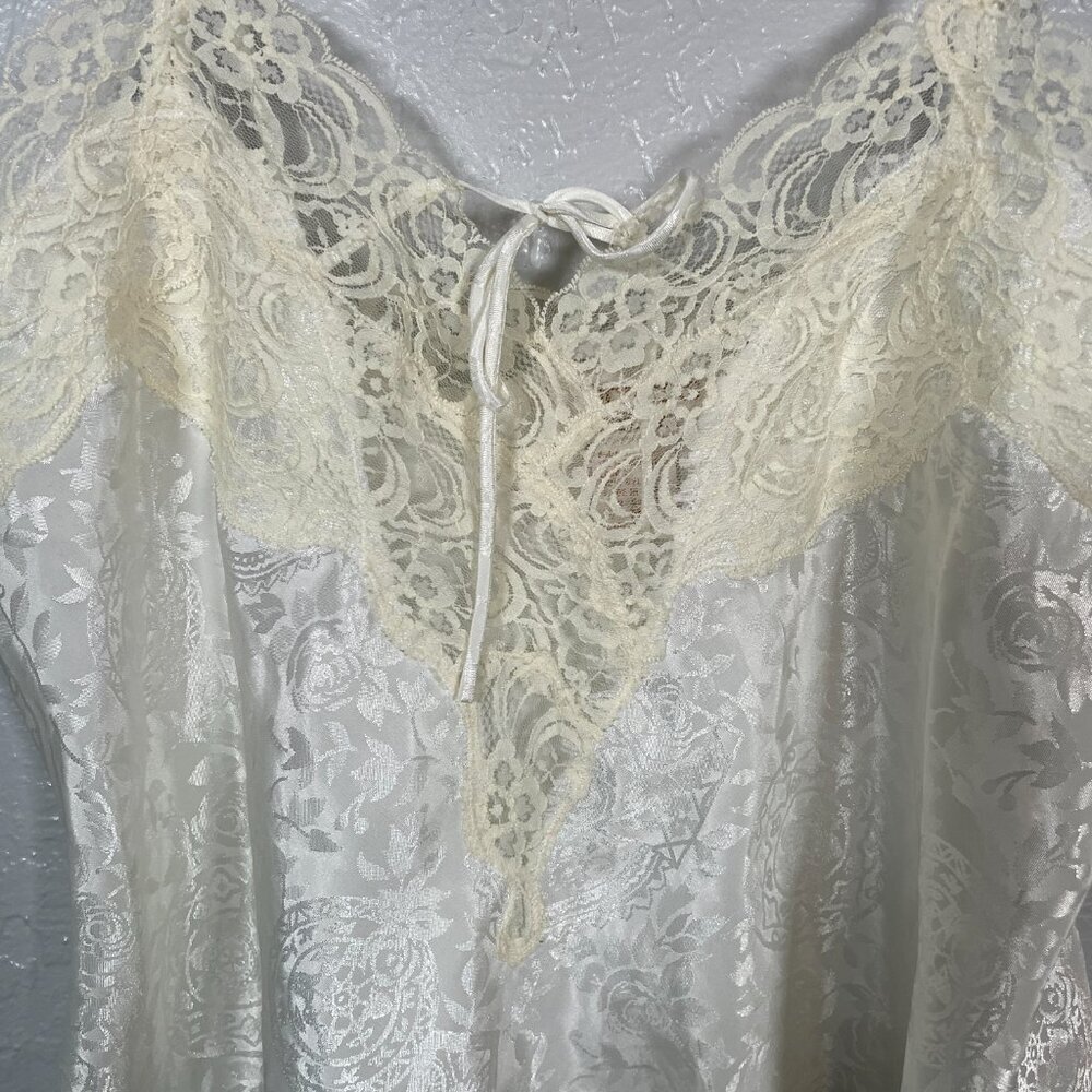 Vintage Victorias Secret Women M White Lingerie Set Gold Label Lace High Leg - Picture 7 of 11